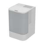 luftfukter bakside med gjennomsiktig vanntank, lokk og luftuttak på sidene