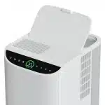 hvit luftfukter nærbilde med åpen vannbeholder på baksiden