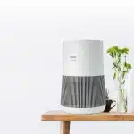 luftrenser på bord med planter